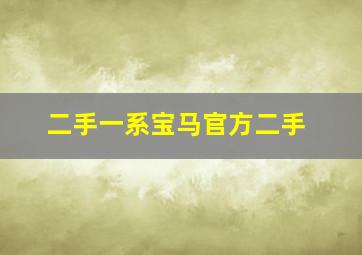 二手一系宝马官方二手