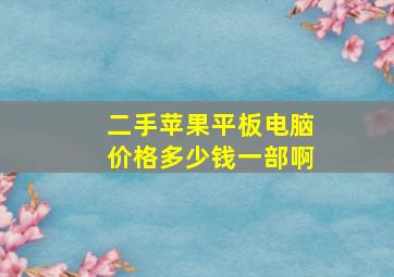 二手苹果平板电脑价格多少钱一部啊