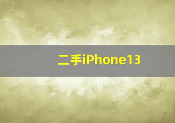 二手iPhone13