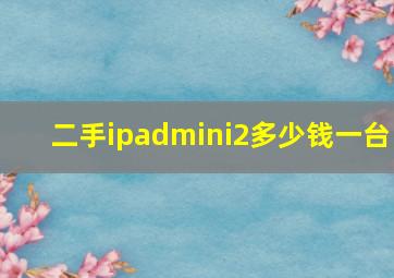 二手ipadmini2多少钱一台