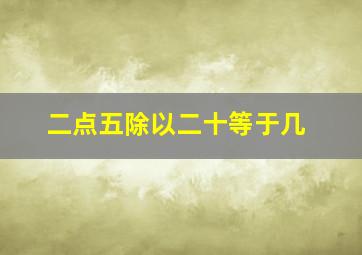 二点五除以二十等于几