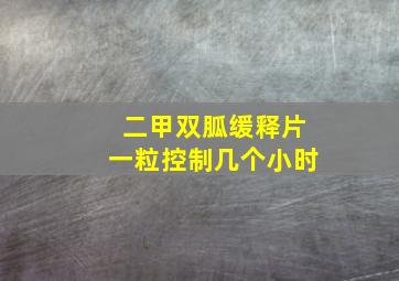 二甲双胍缓释片一粒控制几个小时