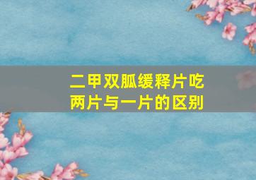 二甲双胍缓释片吃两片与一片的区别