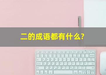 二的成语都有什么?