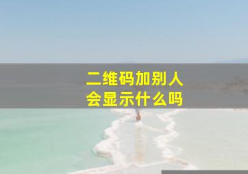 二维码加别人会显示什么吗