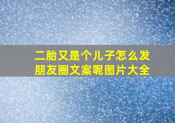 二胎又是个儿子怎么发朋友圈文案呢图片大全