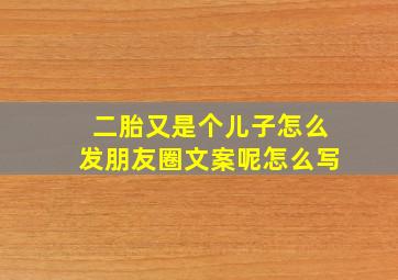 二胎又是个儿子怎么发朋友圈文案呢怎么写