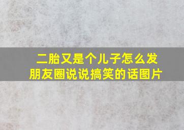 二胎又是个儿子怎么发朋友圈说说搞笑的话图片