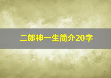 二郎神一生简介20字