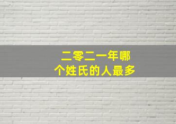 二零二一年哪个姓氏的人最多