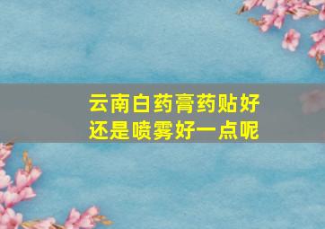 云南白药膏药贴好还是喷雾好一点呢