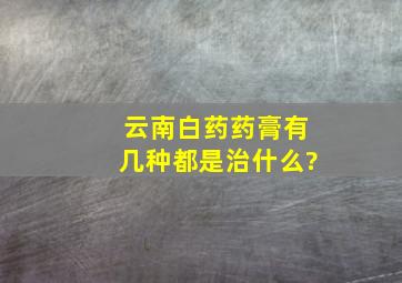 云南白药药膏有几种都是治什么?