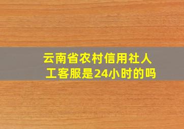 云南省农村信用社人工客服是24小时的吗