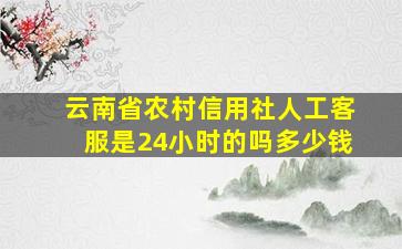 云南省农村信用社人工客服是24小时的吗多少钱