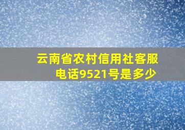 云南省农村信用社客服电话9521号是多少