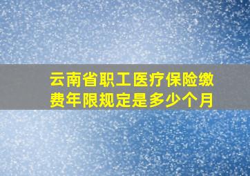 云南省职工医疗保险缴费年限规定是多少个月