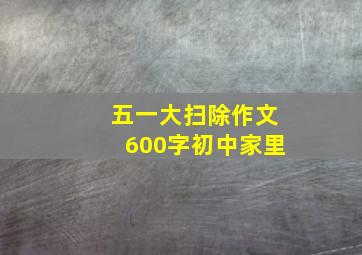 五一大扫除作文600字初中家里