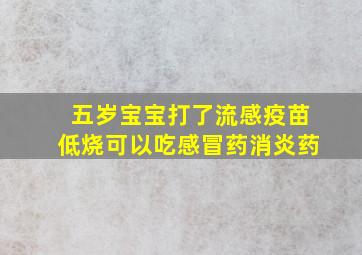 五岁宝宝打了流感疫苗低烧可以吃感冒药消炎药