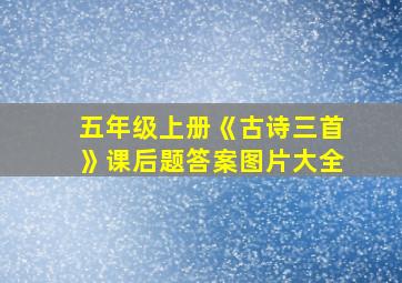 五年级上册《古诗三首》课后题答案图片大全