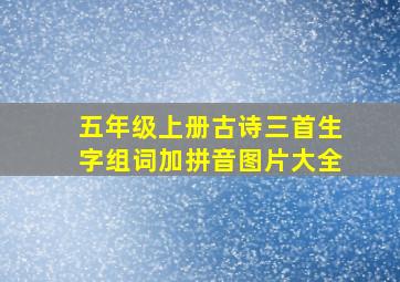 五年级上册古诗三首生字组词加拼音图片大全