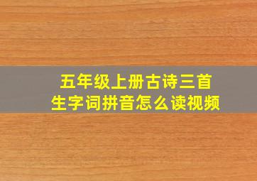 五年级上册古诗三首生字词拼音怎么读视频