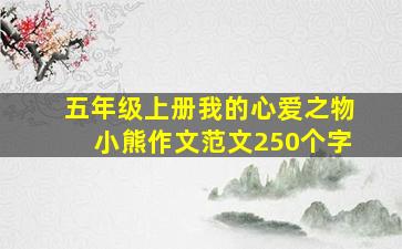 五年级上册我的心爱之物小熊作文范文250个字