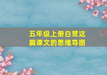 五年级上册白鹭这篇课文的思维导图