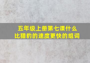 五年级上册第七课什么比猎豹的速度更快的组词