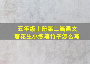 五年级上册第二篇课文落花生小练笔竹子怎么写