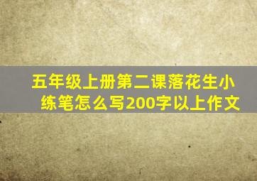 五年级上册第二课落花生小练笔怎么写200字以上作文