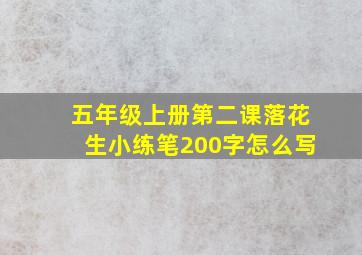 五年级上册第二课落花生小练笔200字怎么写