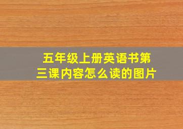 五年级上册英语书第三课内容怎么读的图片