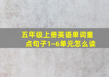 五年级上册英语单词重点句子1~6单元怎么读