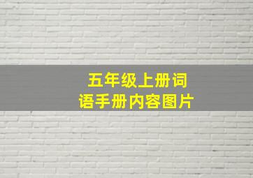 五年级上册词语手册内容图片