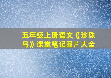 五年级上册语文《珍珠鸟》课堂笔记图片大全