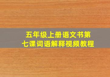 五年级上册语文书第七课词语解释视频教程