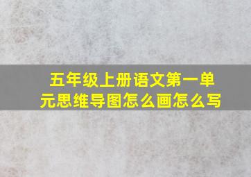 五年级上册语文第一单元思维导图怎么画怎么写