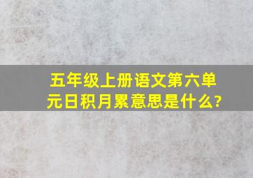 五年级上册语文第六单元日积月累意思是什么?