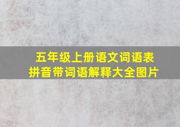 五年级上册语文词语表拼音带词语解释大全图片