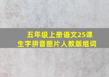 五年级上册语文25课生字拼音图片人教版组词