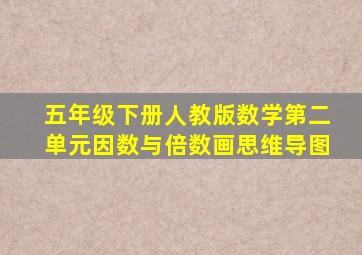 五年级下册人教版数学第二单元因数与倍数画思维导图