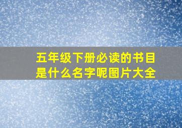 五年级下册必读的书目是什么名字呢图片大全