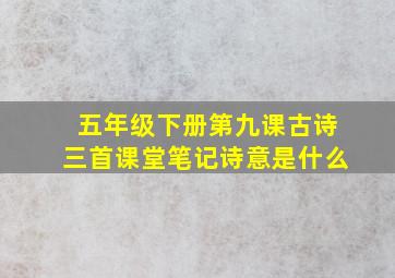 五年级下册第九课古诗三首课堂笔记诗意是什么