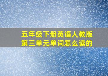 五年级下册英语人教版第三单元单词怎么读的