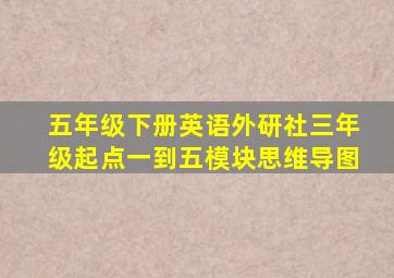 五年级下册英语外研社三年级起点一到五模块思维导图