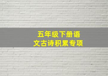 五年级下册语文古诗积累专项