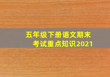 五年级下册语文期末考试重点知识2021