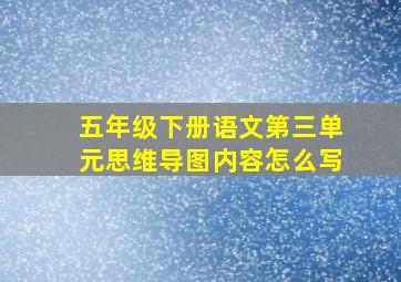 五年级下册语文第三单元思维导图内容怎么写