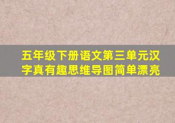 五年级下册语文第三单元汉字真有趣思维导图简单漂亮