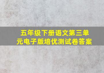 五年级下册语文第三单元电子版培优测试卷答案